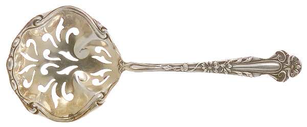 Daisy (Sterling) Solid Bon Bon Spoon with Pierced Bowl