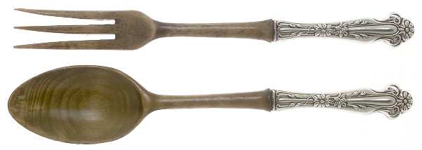 Daisy (Sterling) Wooden Bowl 2-Piece Salad Set