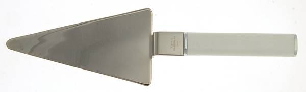 Oval-White Handle (Stainless) Pastry Server with Stainless Blade