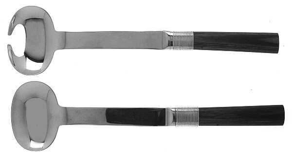Signum (Stainless, Wood Handle) (2 Pc) Solid Salad Set