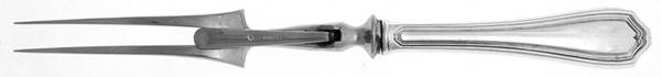 Georgian (Sterling, No Monograms) Small Steak Carving Fork with Stainless Prongs