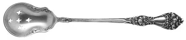 BMS11 (Sterling) Pierced Bowl Short Handle Olive Spoon