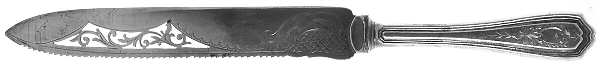 Georgian-Engraved (No Monograms) Cake Saw with Silverplate Blade
