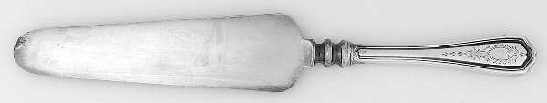Georgian-Engraved (No Monograms) Cake Knife with Silverplate Blade