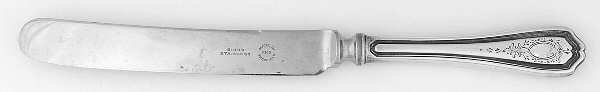 Georgian-Engraved (No Monograms) Old French Hollow Knife with Bolster