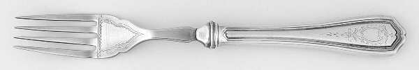 Georgian-Engraved (No Monograms) Individual Hollow Fish Fork w/Silverplate Tines