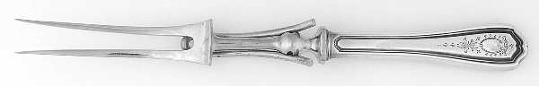 Georgian-Engraved (No Monograms) Large Stainless-Prong Roast Carving Fork