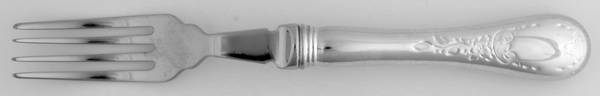 Queen Mary (Silverplate) Individual Hollow Fish Fork, Stainless Tines