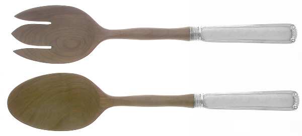 Marie Louise (Sterling, 1939, No Monograms) Wooden Bowl 2-Piece Salad Set
