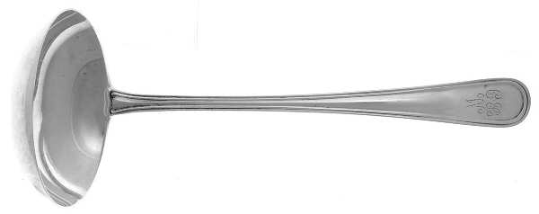 Colonial Thread (Sterling) Monogramed Solid Piece Cream Ladle