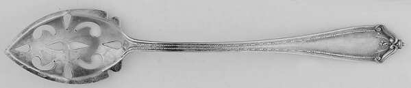 BMS24 (Sterling) Pierced Bowl Short Handle Olive Spoon
