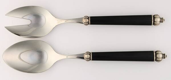 Medieval-Black (Stainless) (2 Pc) Solid Salad Set