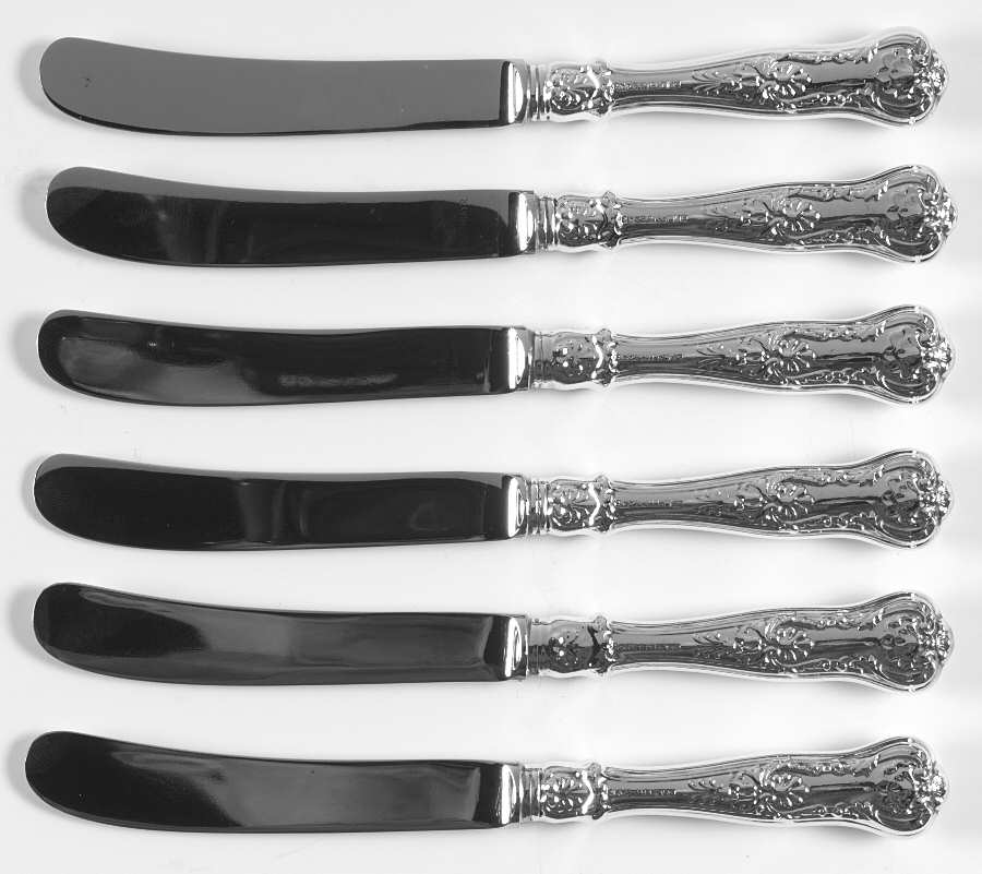 Kings (Sterling) Hollow Handle Paddle Butter Spreader - Set of 6