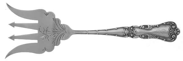 BMS26 (STERLING) Sardine Serving Fork Tined Large Bright Cut