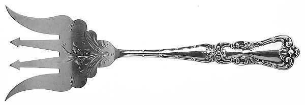 BMS26 (STERLING) Sardine Serving Fork Tined Large Bright Cut