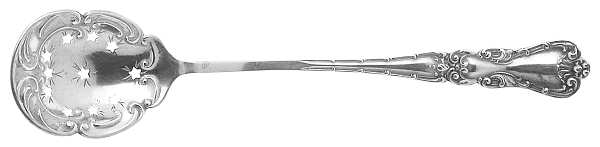 BMS26 (STERLING) Pierced Bowl Short Handle Olive Spoon