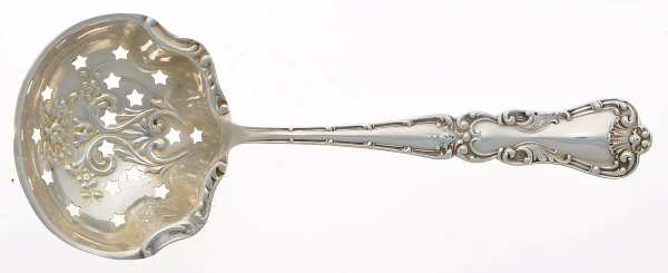 BMS26 (STERLING) Solid Bon Bon Spoon with Pierced Bowl