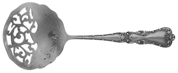 BMS26 (STERLING) Solid Bon Bon Spoon with Pierced Bowl