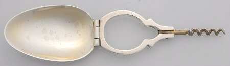 Sterling Hollowware Folding Medine Spoon with Corkscrew