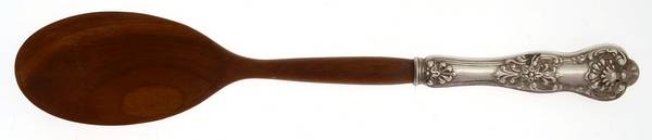 Queens (Sterling) Salad Serving Spoon Wooden Bowl