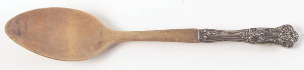 Queens (Sterling) Salad Serving Spoon with Wooden Bowl