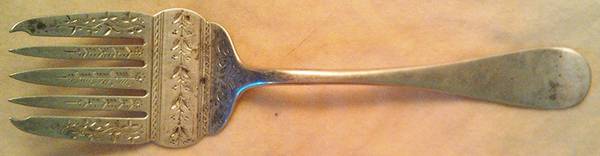 BIK1 (STERLING) Small Solid Cold Meat Serving Fork
