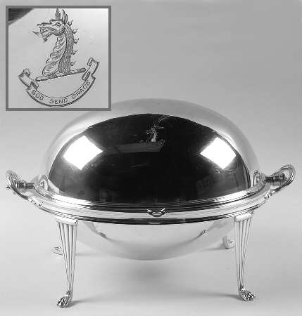 Silverplate Hollowware Oval Roll Top Vegetable Bowl