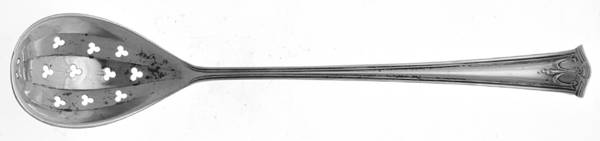BMS29 (STERLING) Pierced Bowl Short Handle Olive Spoon
