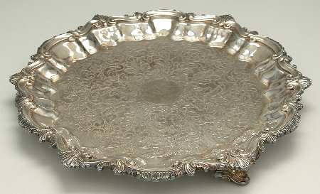 BIM3 (Silverplate, Hollowware) 15" Footed Round Tray