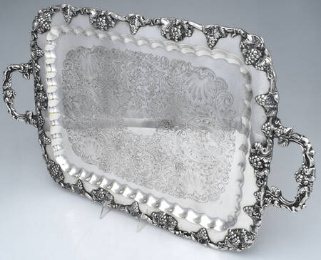 BIM6 (Silverplate, Hollowware) Large Footed Waiter Tray