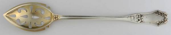 BMS34 (Sterling) Pierced Bowl Short Handle Olive Spoon