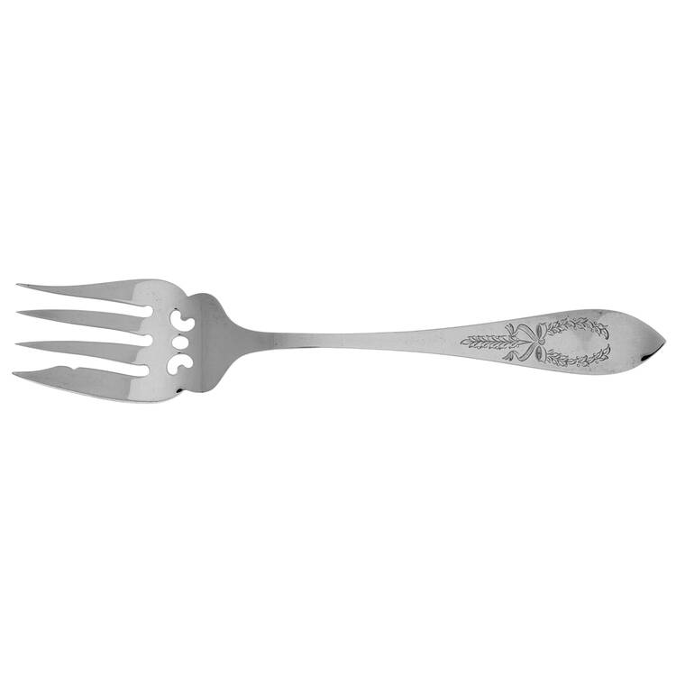 Tudor Wreath (Sterling) Small Solid Cold Meat Serving Fork