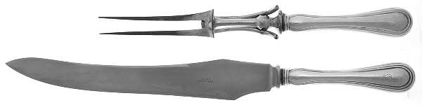 BIR17 (Sterling) Large 2-Piece Roast Carving Set with Stainless Blade