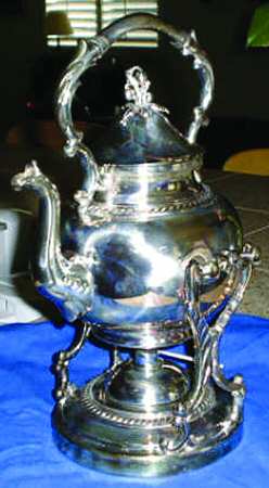 GDS7 (Silverplate, Hollowware) Kettle, Stand & Burner