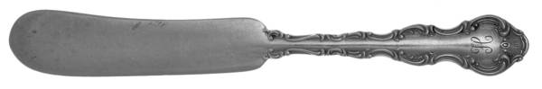 Pompadour (Sterling, 1914, No Monograms) Small Flat Handled Butter Spreader