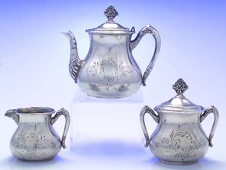 354 (Silverplate, Hollowware) 3 Piece Tea Set (PTP, PCR, PSU)
