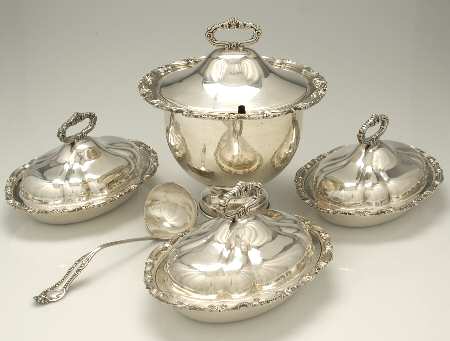 Silverplate Hollowware 6pc Serving Set (Turl & 3 Odv10's)