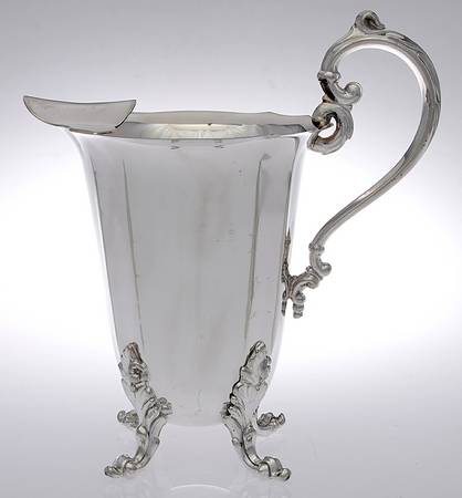 Silverplate Hollowware Plated Water Pitcher with Ice Lip