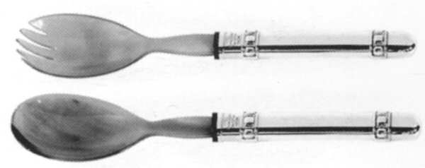 Palazzo Strozzi (Sterling) 2 Pc Horn Bowl Salad Set