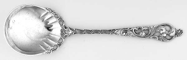 Dobbel Rokokko (Sterling) Preserve Spoon by Brodrene Lohne (Norway)