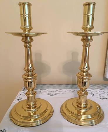 Brass Candlesticks Pair of 10" Candlesticks