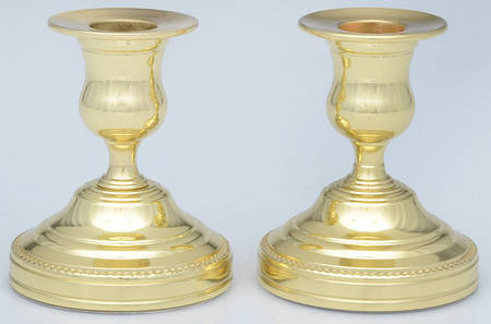 Brass Candlesticks Pair of 3" Console Candleholders