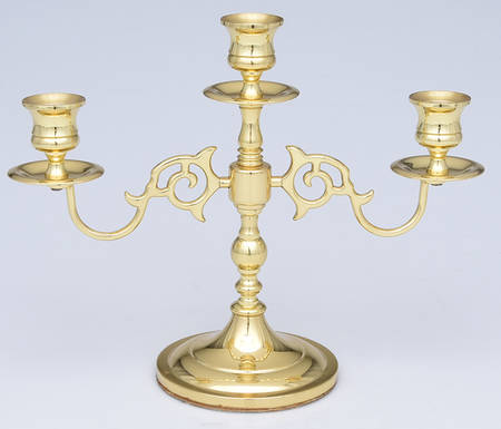 Brass Candlesticks 8" 3 Light Candelabra