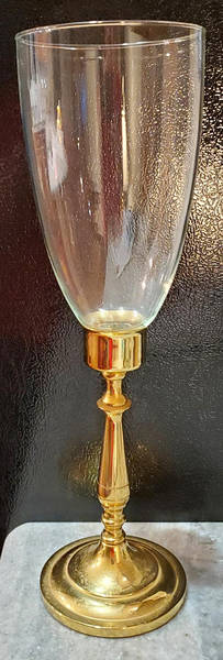 Brass Candlesticks Glass Globe for Hurricane Lamp