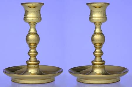 Brass Candlesticks Pair of 4" Console Candleholders