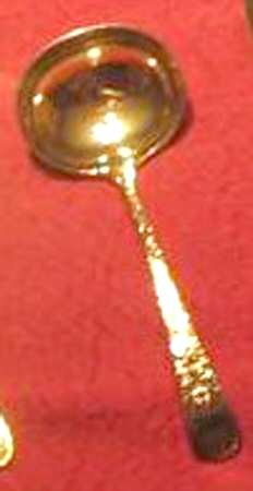 Golden London Engraved (Str, Gold Vermeil) Solid Piece Cream Ladle