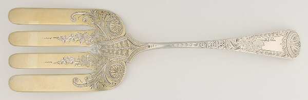 BBB13 (Sterling) Bright Cut Large Solid Asparagus Serving Fork