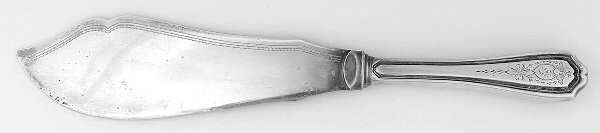 Georgian-Engraved (Monograms) Hollow Handle Fish Serving Knife, Silverplt Blade