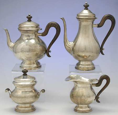1191 (Sterling, Hollowware) 4 Piece Tea Set (SCP, STP, SCR, SSU)