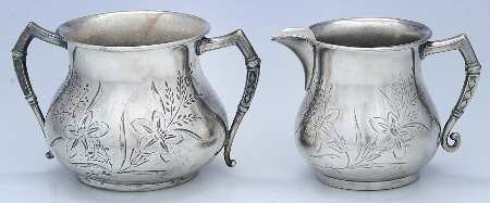 651 (Silverplate, Hollowware) Creamer & Open Sugar Set